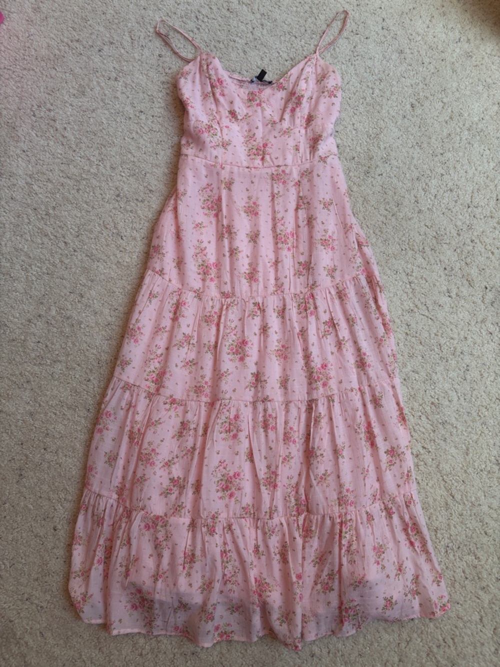 Trixxi Pink Floral Tiered Sundress